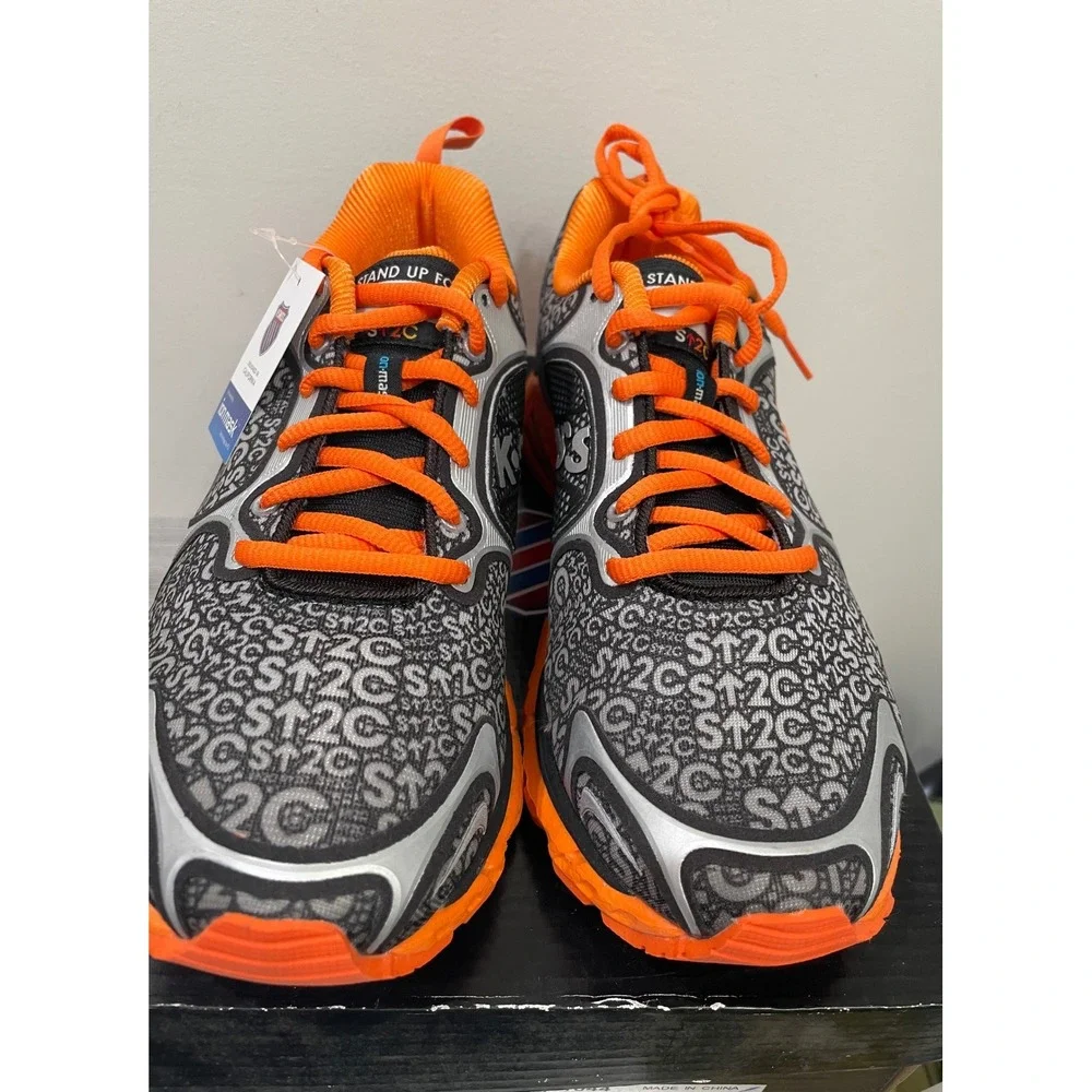 K-Swiss Kwicky Blade-Light SU2C Mens Running‎ Shoes 8 Orange Grey 02941044